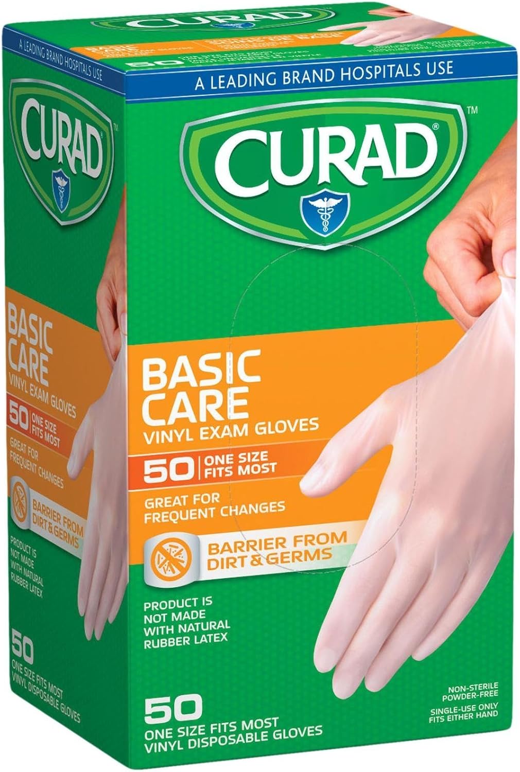 CURAD Powder-Free Vinyl Exam Gloves 50 ct