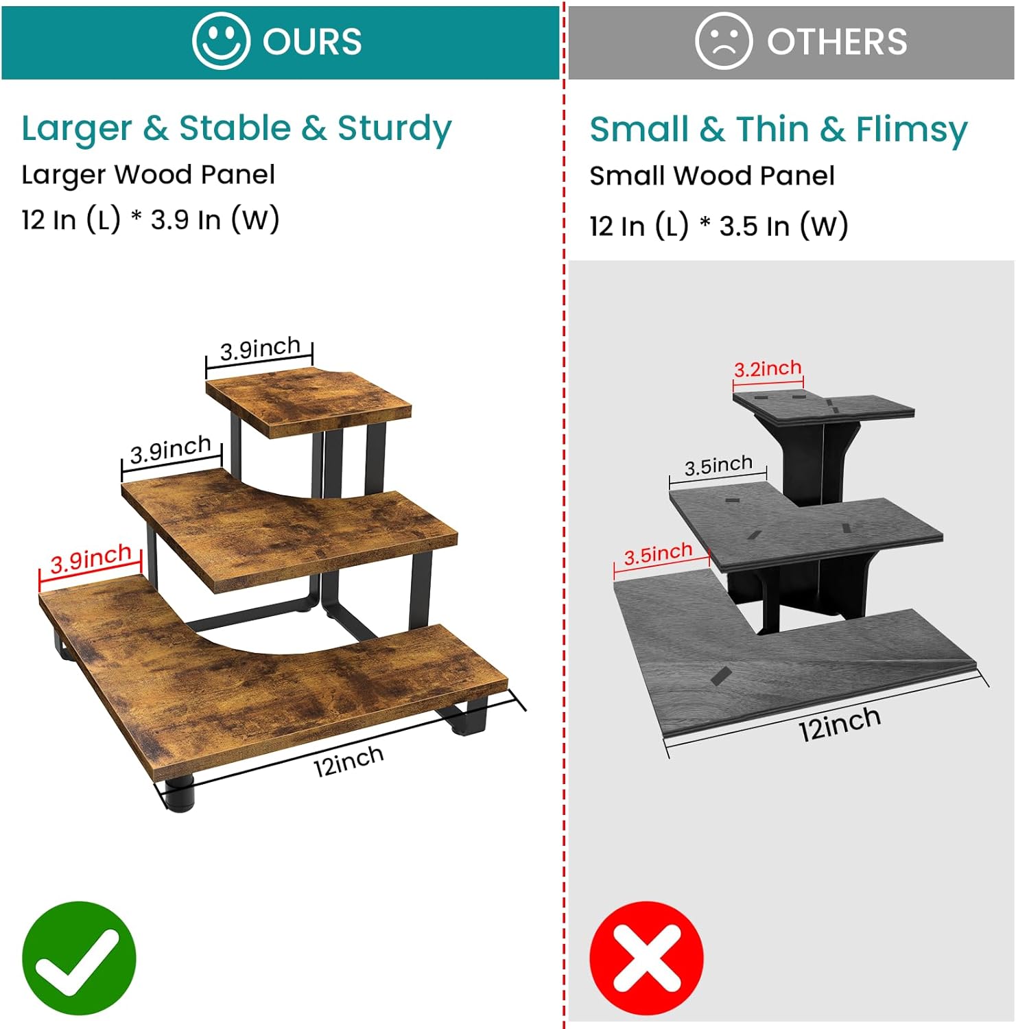 ELITEROO 3 Tier Corner Display Shelves Stand