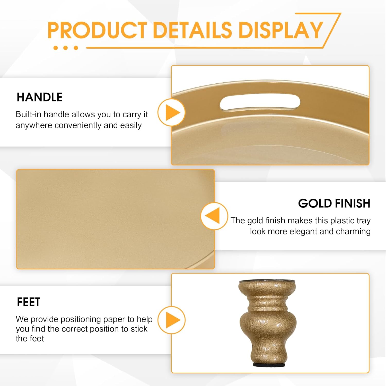 MAONAME Gold Display Riser Decorative Tray 2 in 1