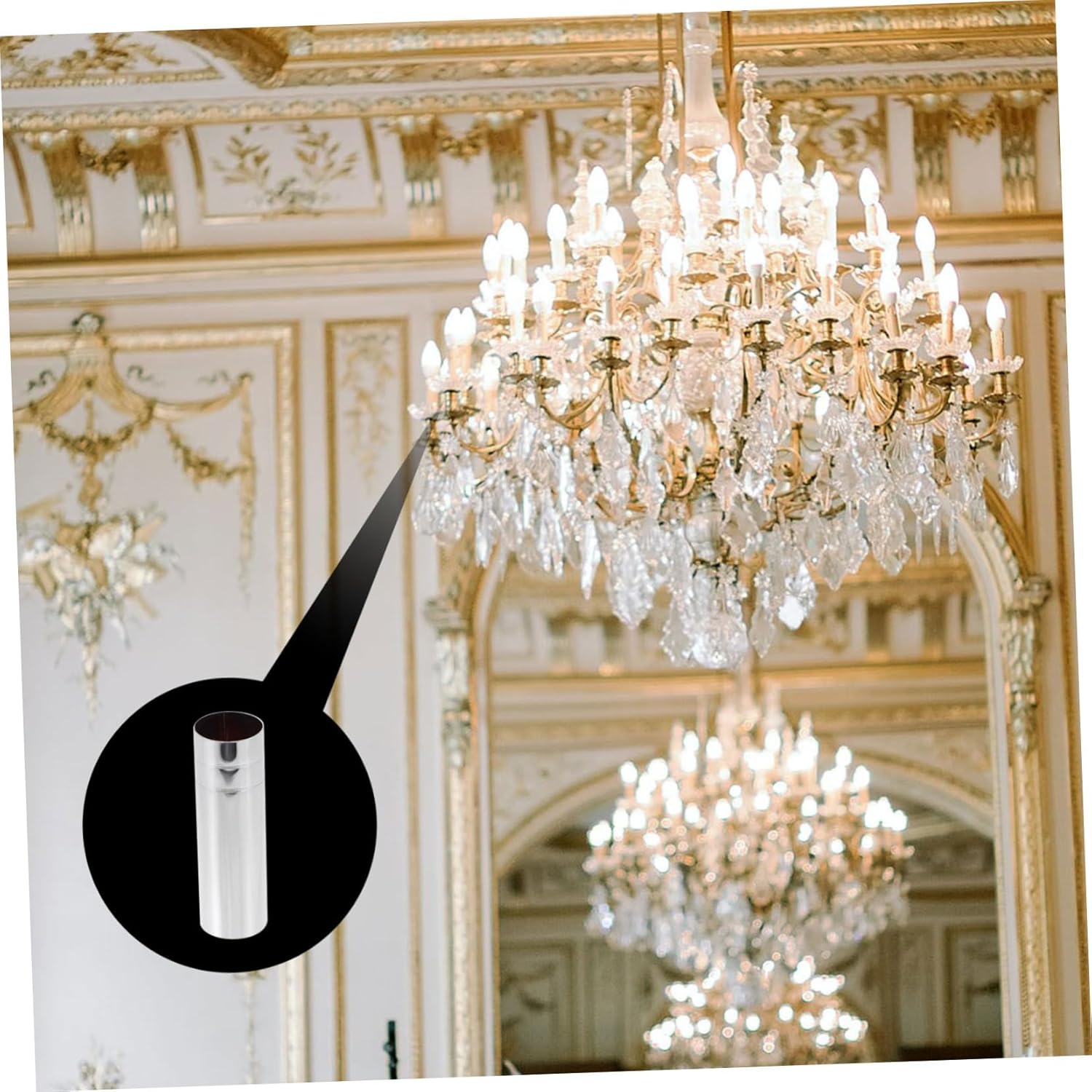 2pcs Chandelier Base Covers Crystal Lamp Holder Sleeves for Decorative Replacement