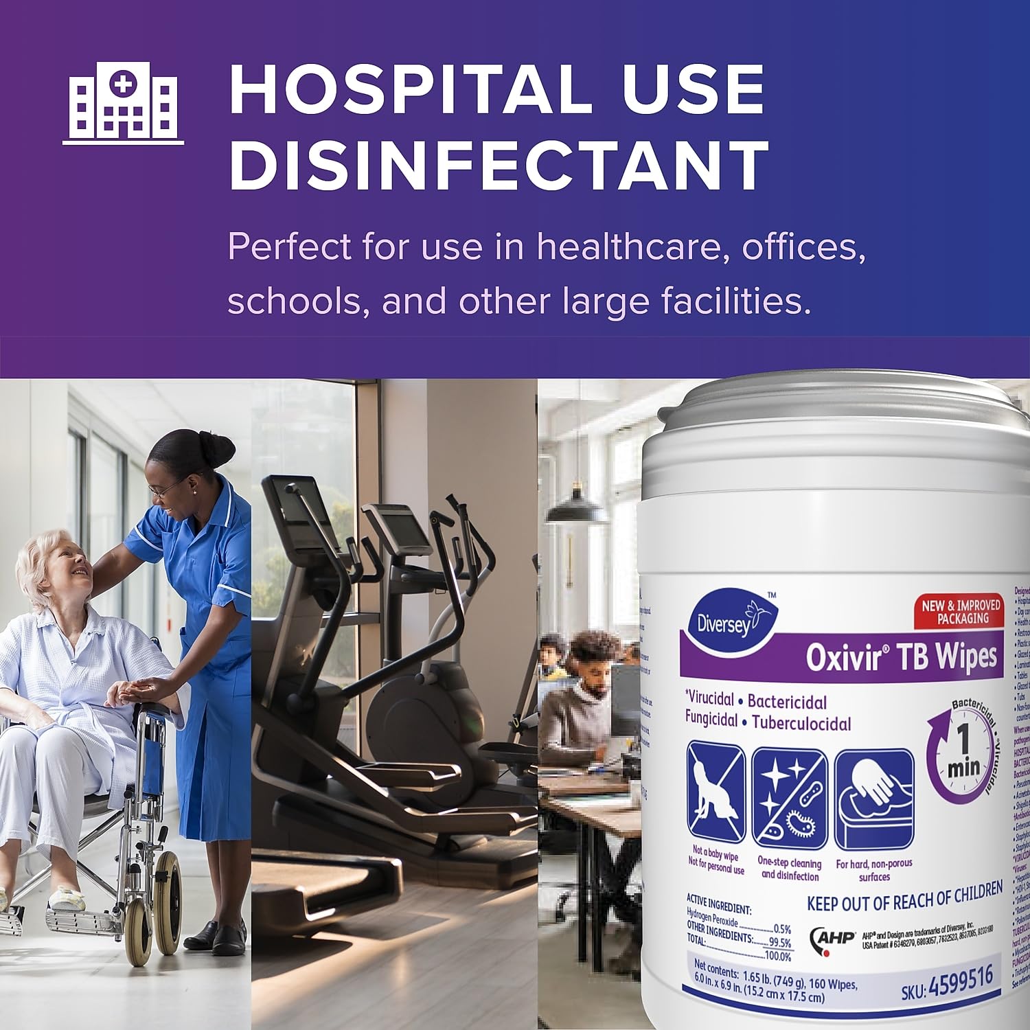 Oxivir Tb 4599516 Disinfectant Wipes 160 WipesCanister