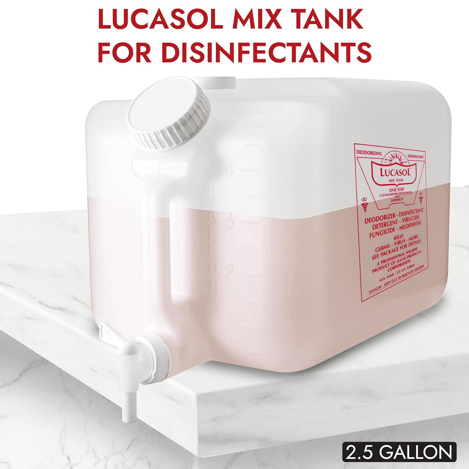 Lucasol 25 Gallon Chemical Dispenser Disinfectant Mix Tank