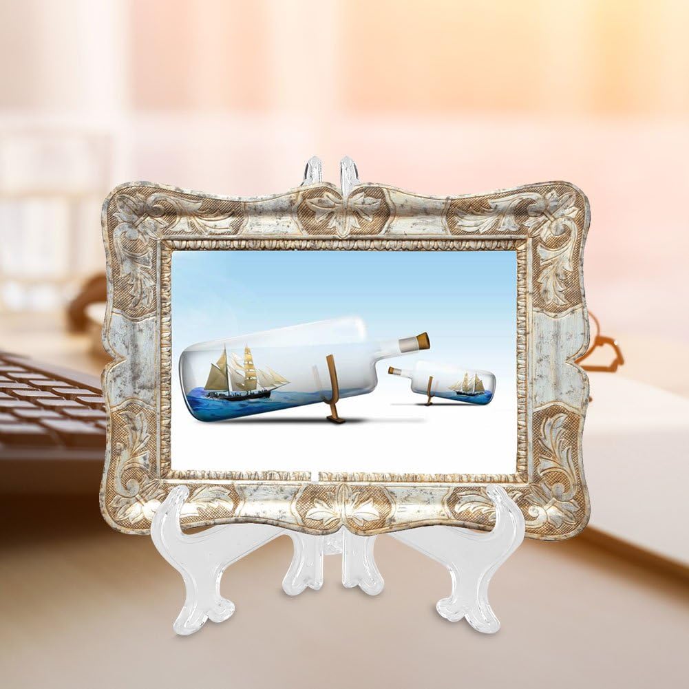 Youthink Clear Plastic Plate Display Stand with Foldable Design and Adjustable Hinges