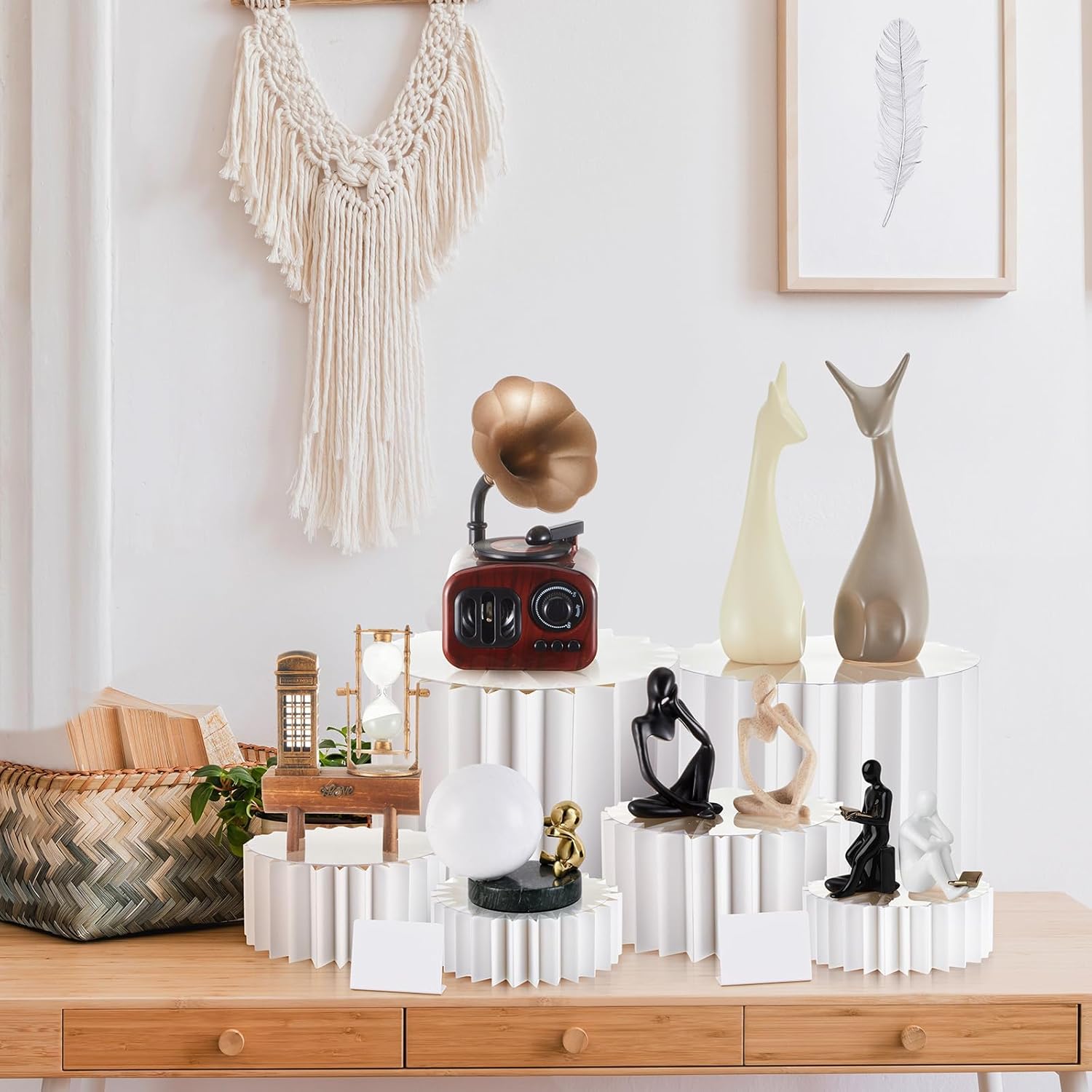 Marsui 8pcs Foldable Acrylic Buffet Risers for Dessert Tables and Party Decorations