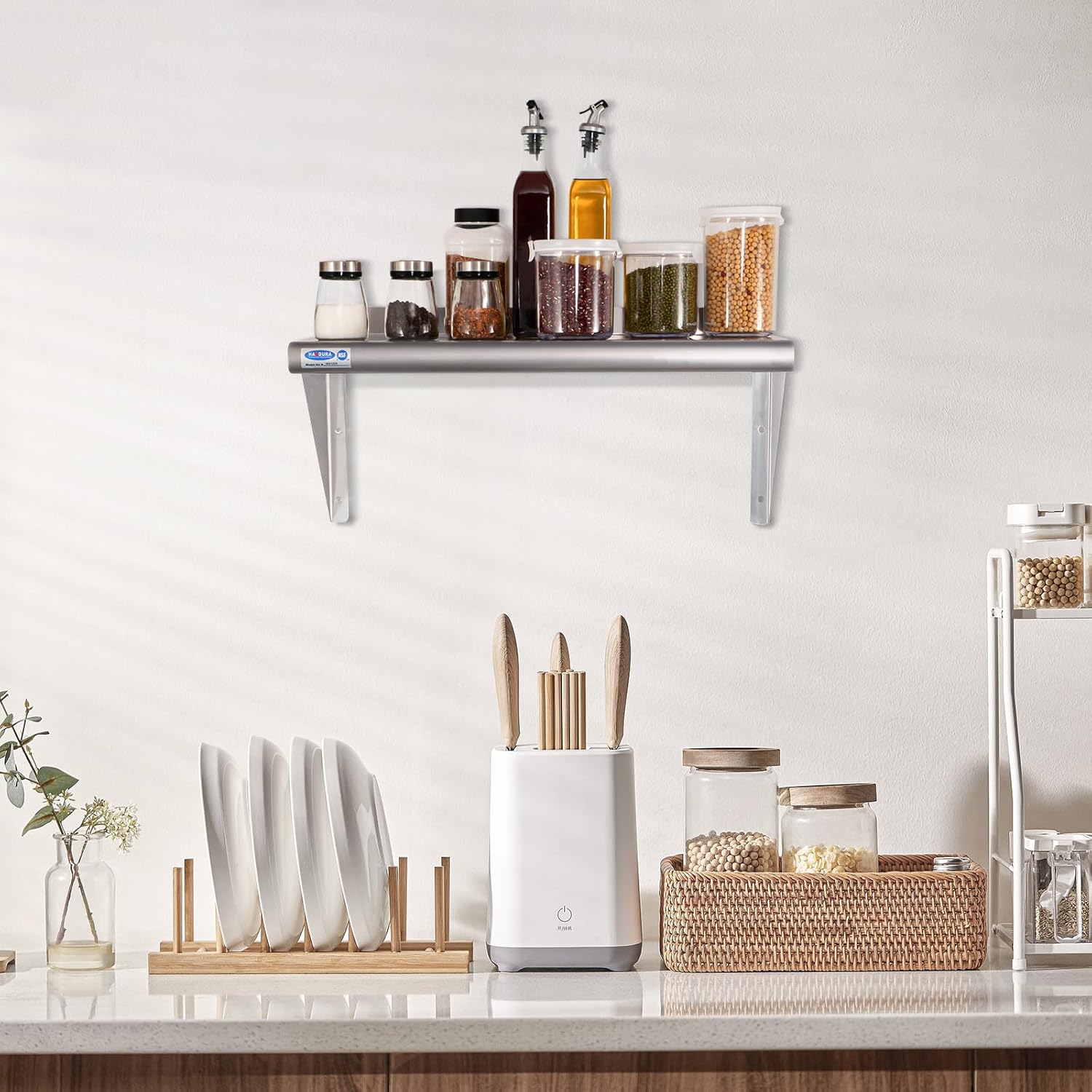 HARDURA 18 x 36 Stainless Steel Wall Shelf 340lb