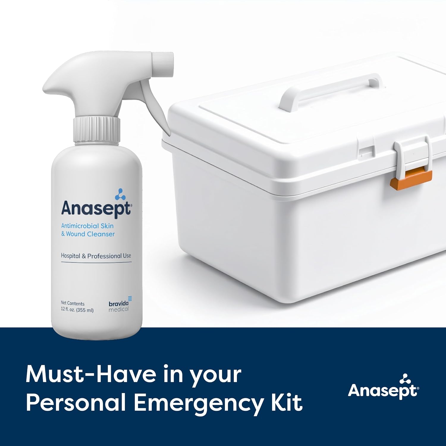 Anasept Skin and Wound Cleanser 12 oz Bottle with Finger Sprayer