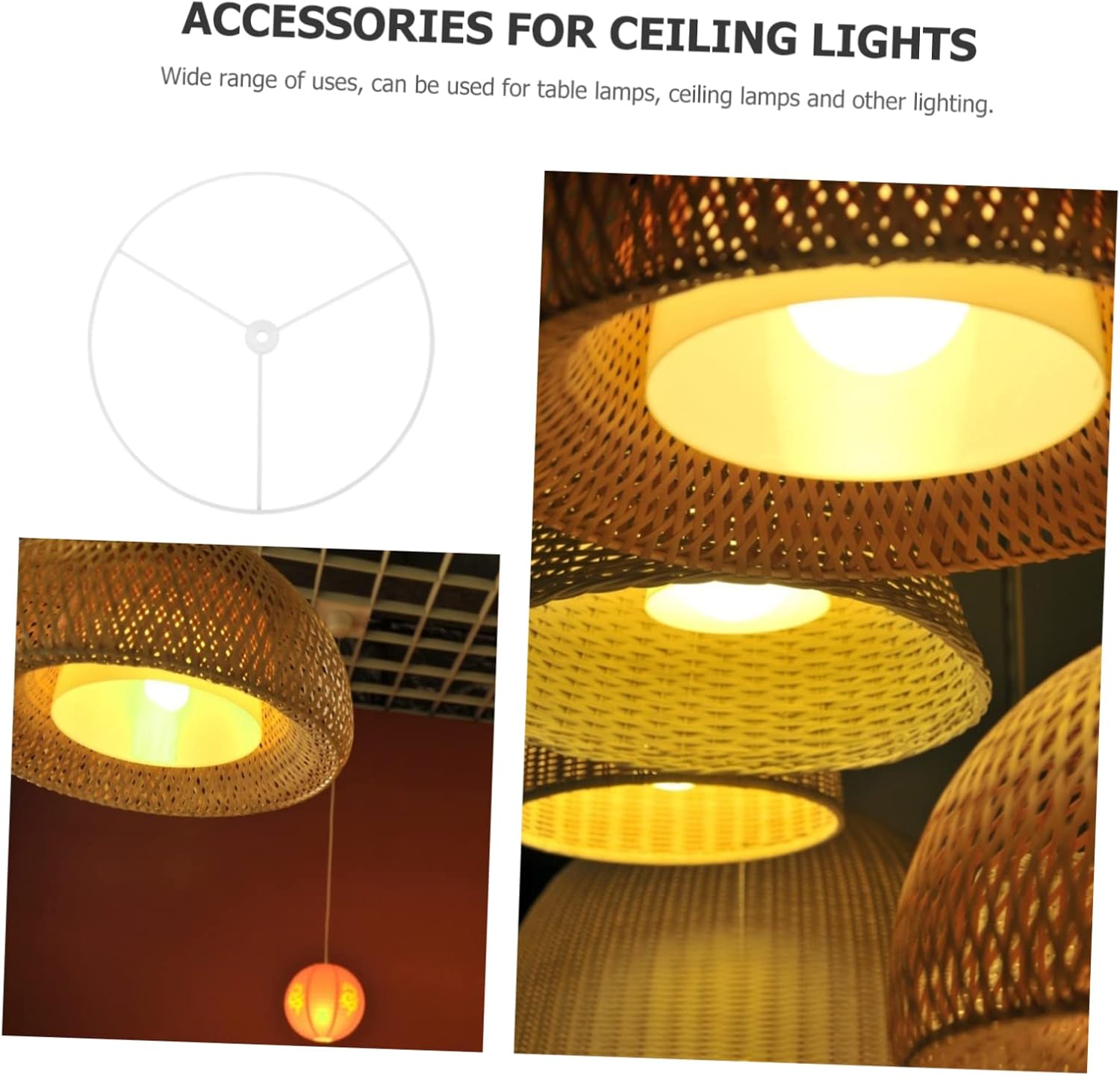 Vaguelly 2pcs Metal Lampshade Frame for DIY Lighting Projects