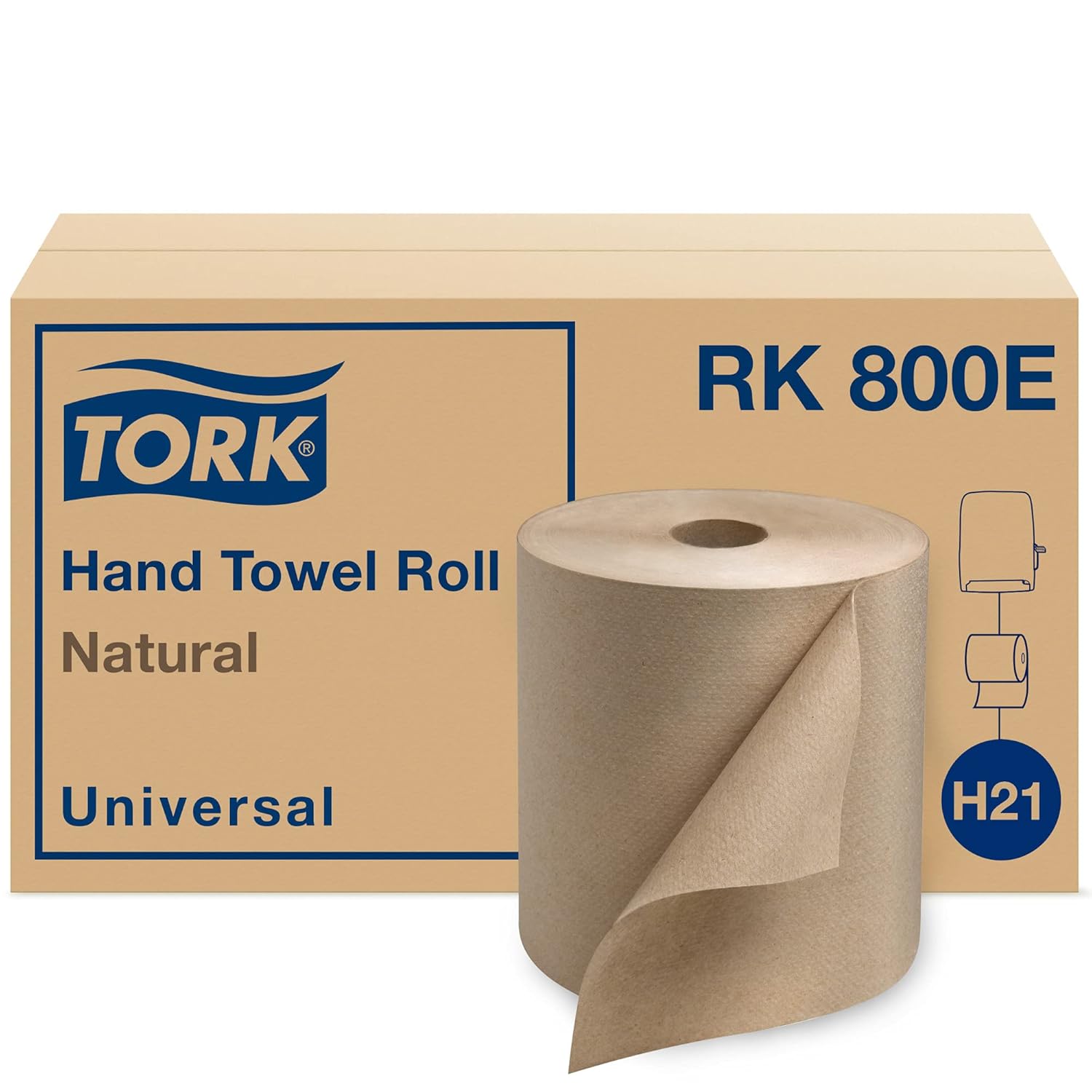 Tork Paper Towel Dispenser H21 and 6 Rolls Natural Paper Towels
