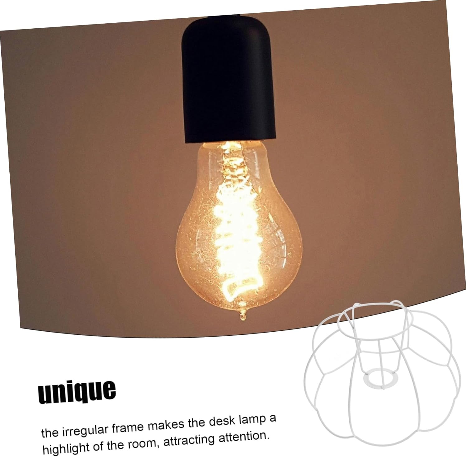 Vintage Iron Wire Pumpkin Lampshade Holder DIY Table Lamp Frame