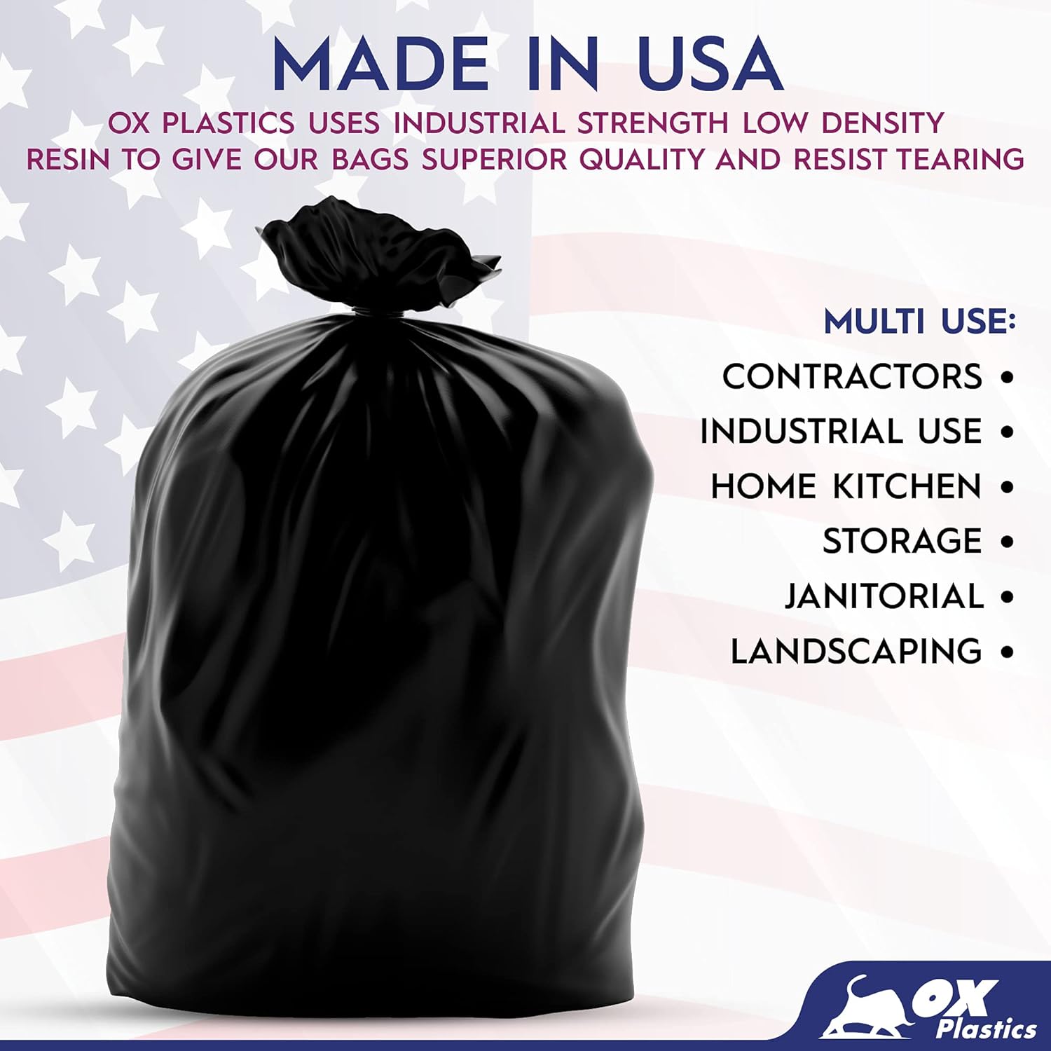 60 Gallon Trash Can Liners 100 Count Extra Heavy Duty