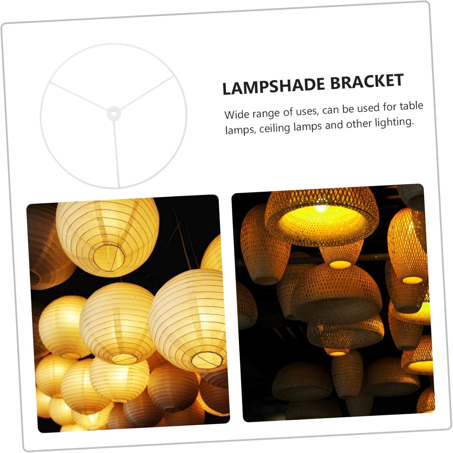 Vaguelly 2pcs Metal Lampshade Frame for DIY Lighting Projects