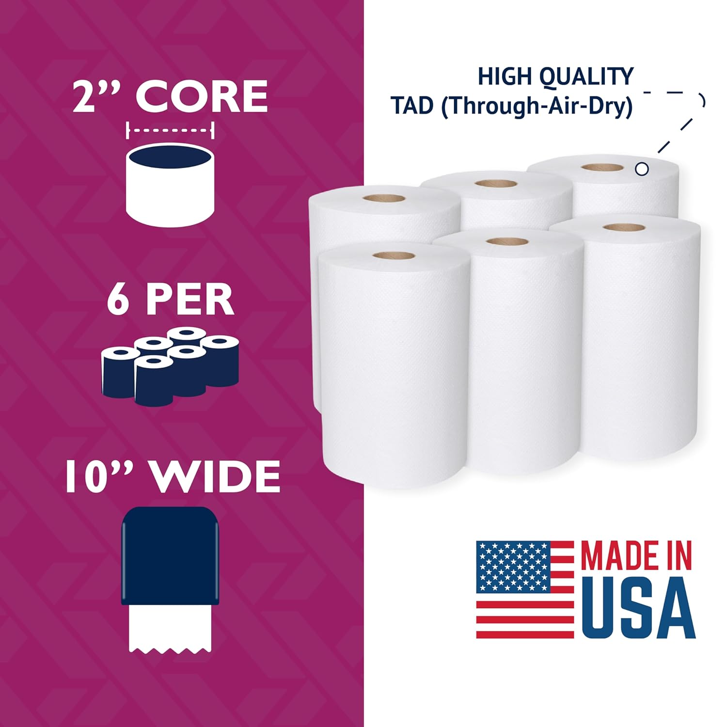 Maximus X1017 Premium 10 Inch Roll Paper Towels 6 Per Case