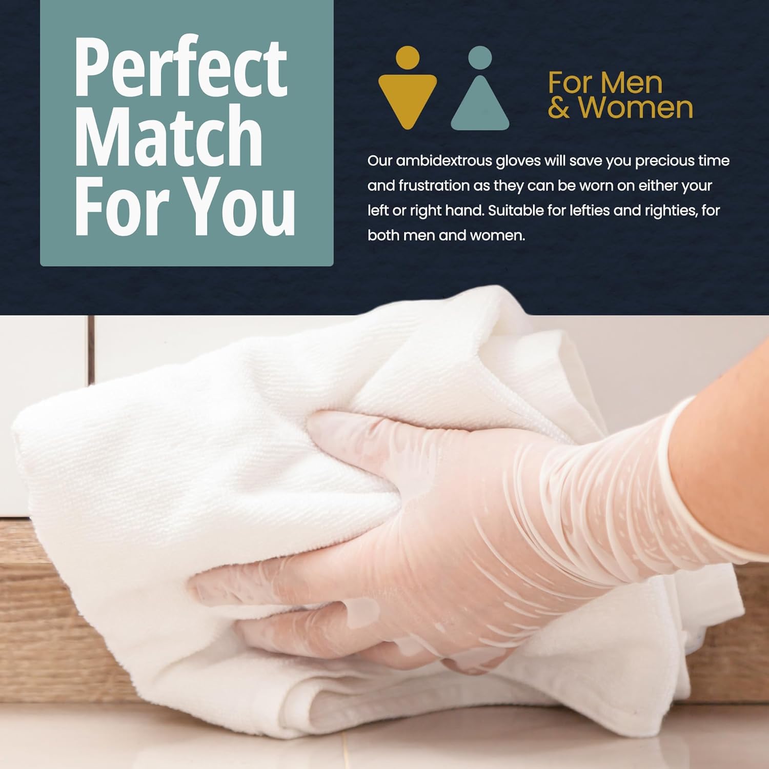 MED PRIDE Medical Vinyl Gloves 100 Count Latex Free Clear Powder Free