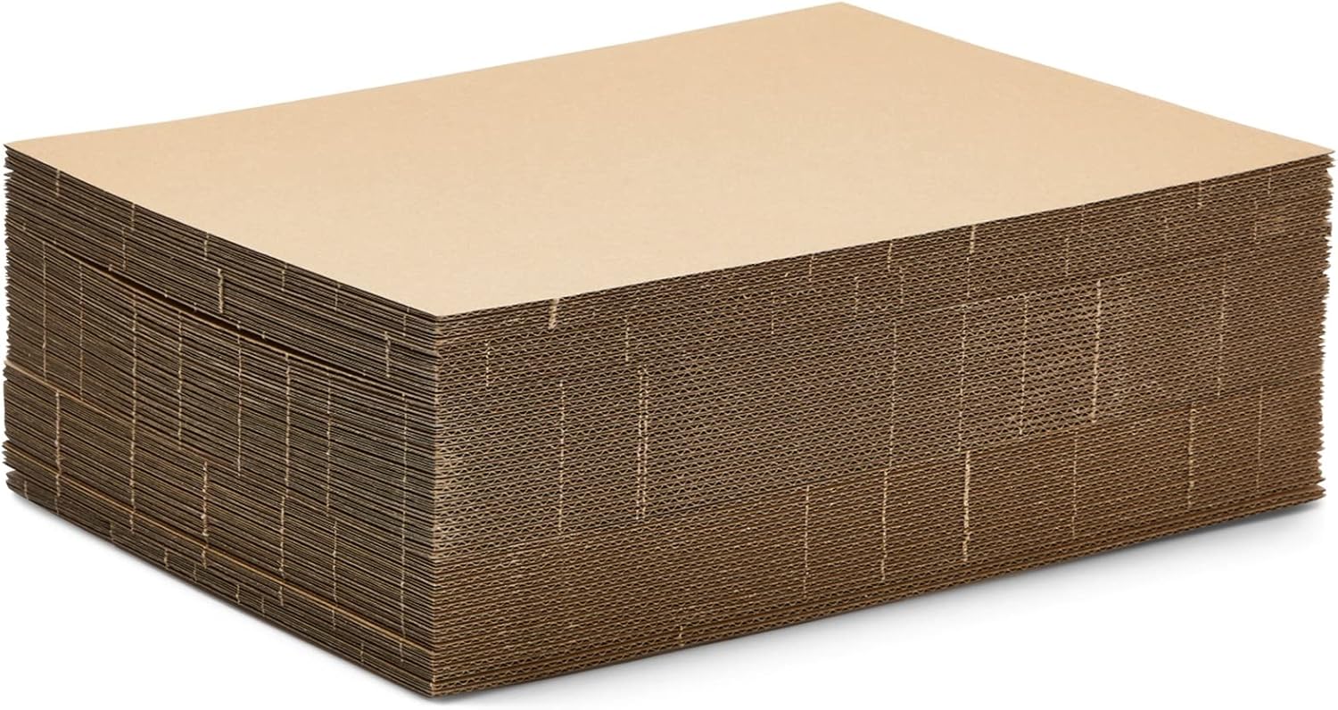 50 Pack Corrugated Cardboard Sheets 9x12 for Packaging and Crafts