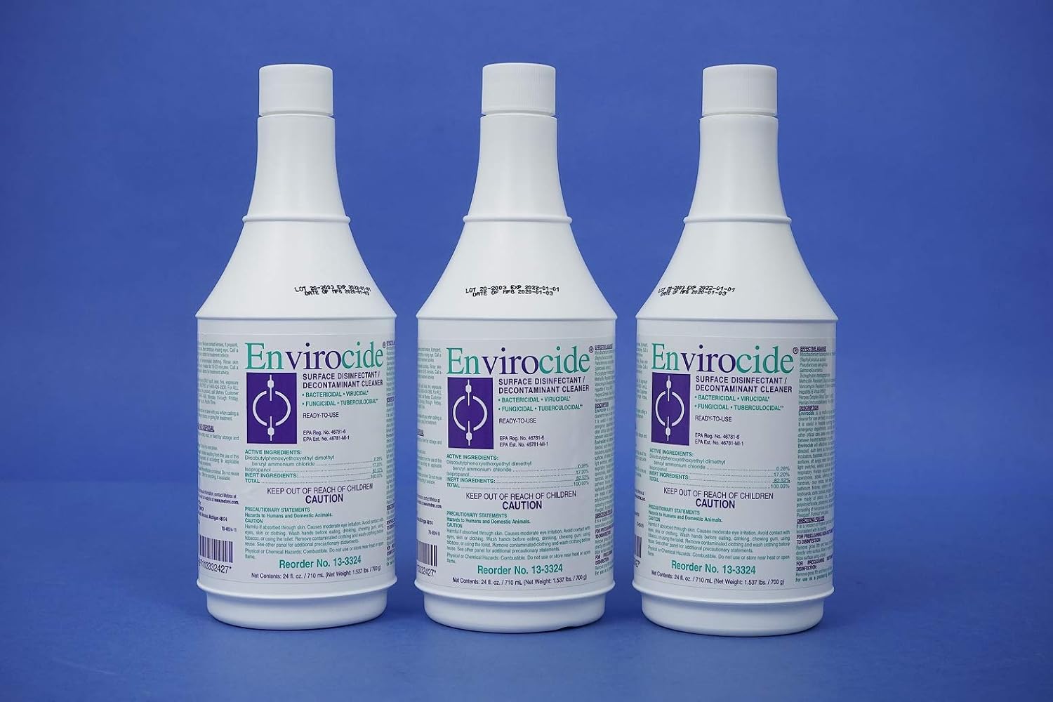 Metrex Envirocide Surface Disinfectant Cleaner 24 Oz Case of 12