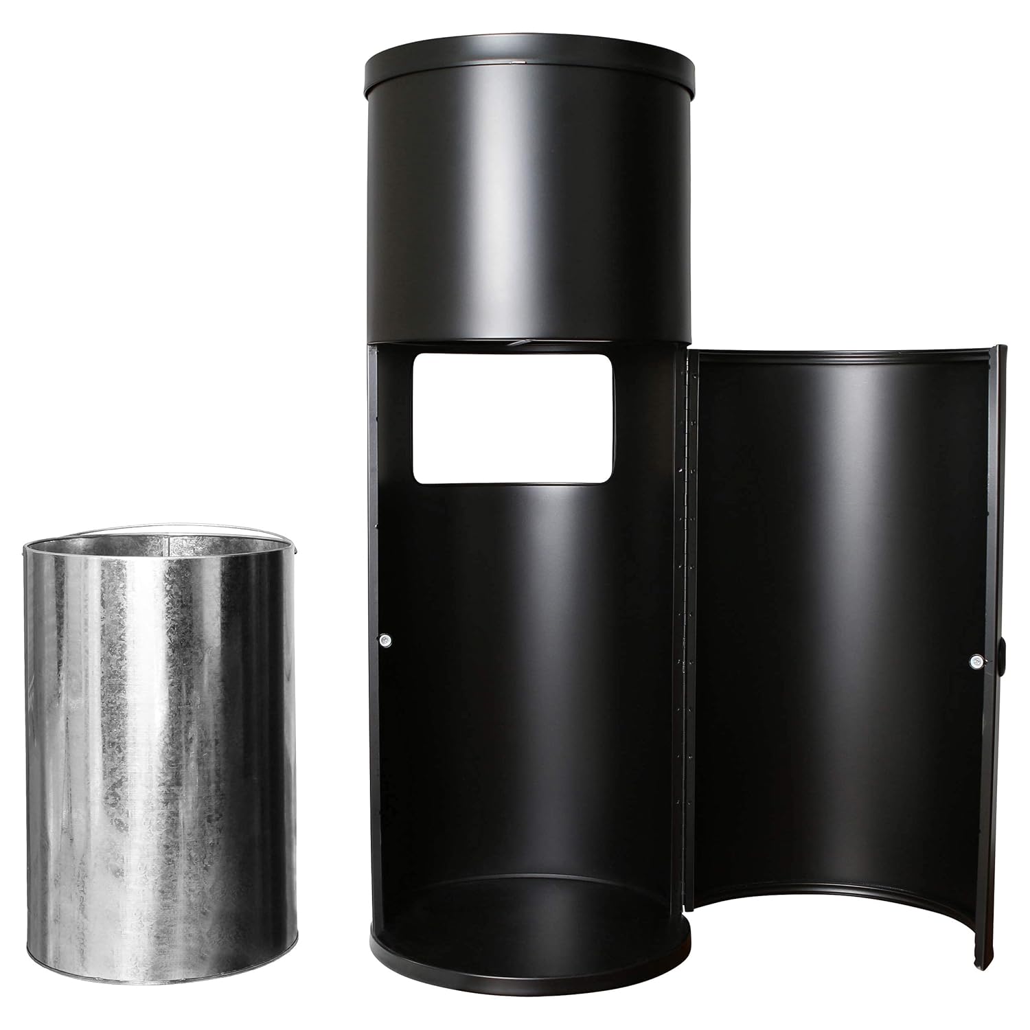 Black Stainless Steel Floor Stand Wipe Dispenser with Trash Can