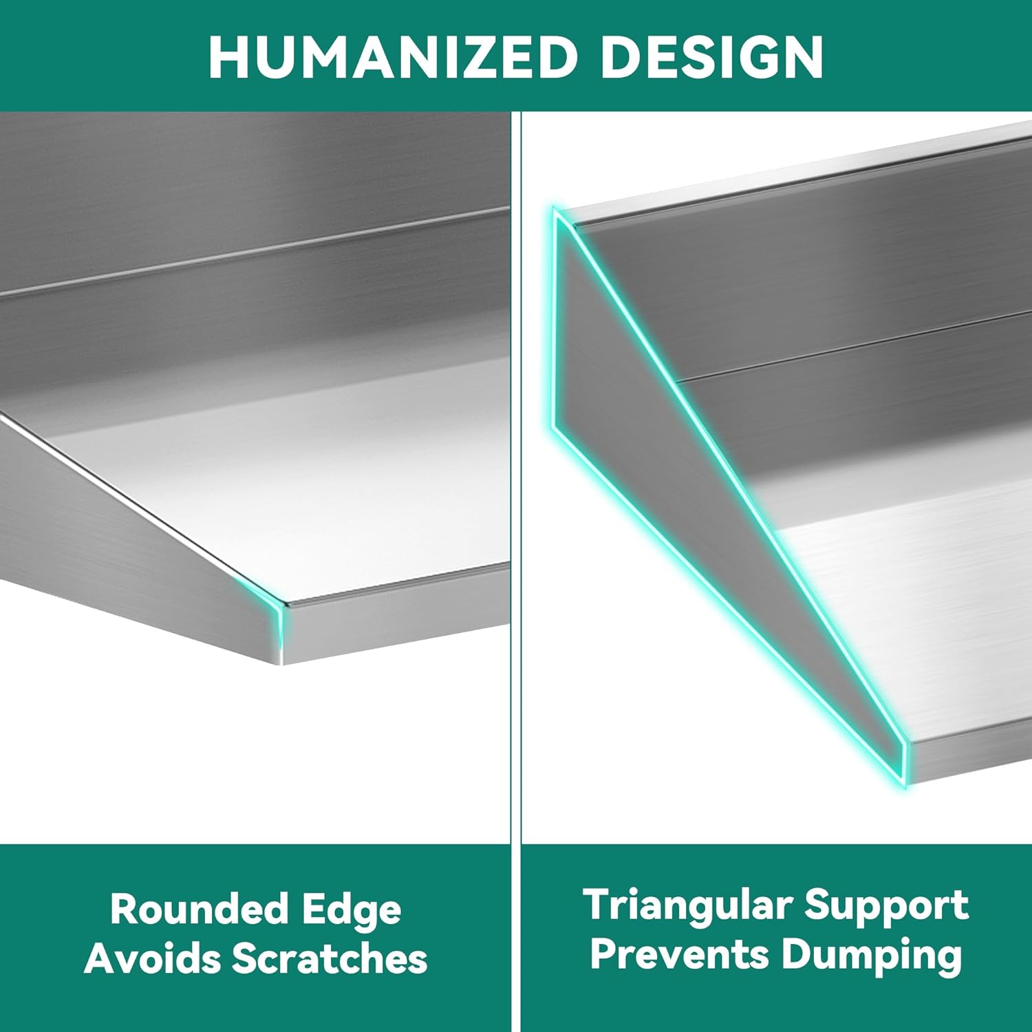 YitaHome 12x36 Inch Stainless Steel Wall Mount Shelf