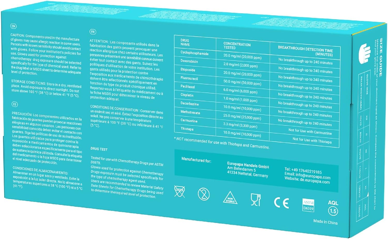 EUROPAPA Nitrile Exam Gloves Pack of 100