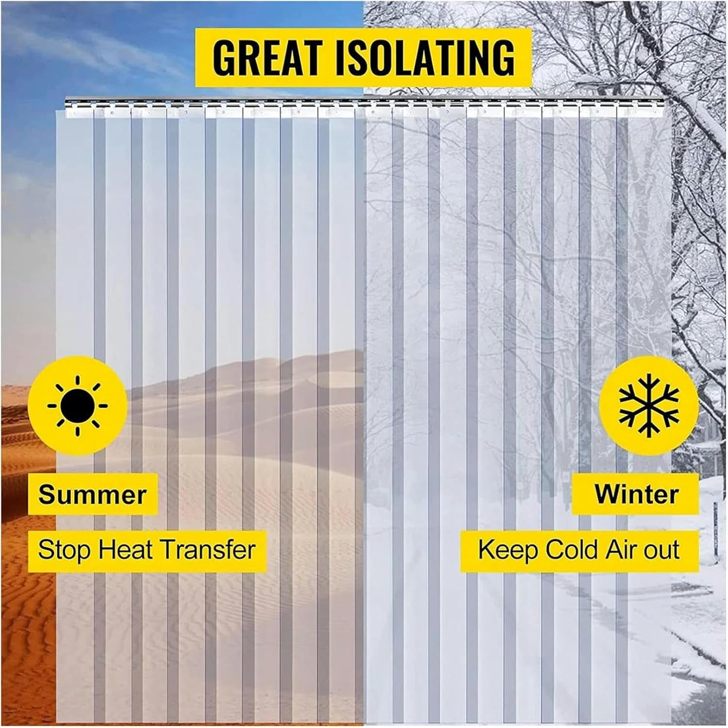 Yellow PVC Door Curtain for Commercial Entry Doors