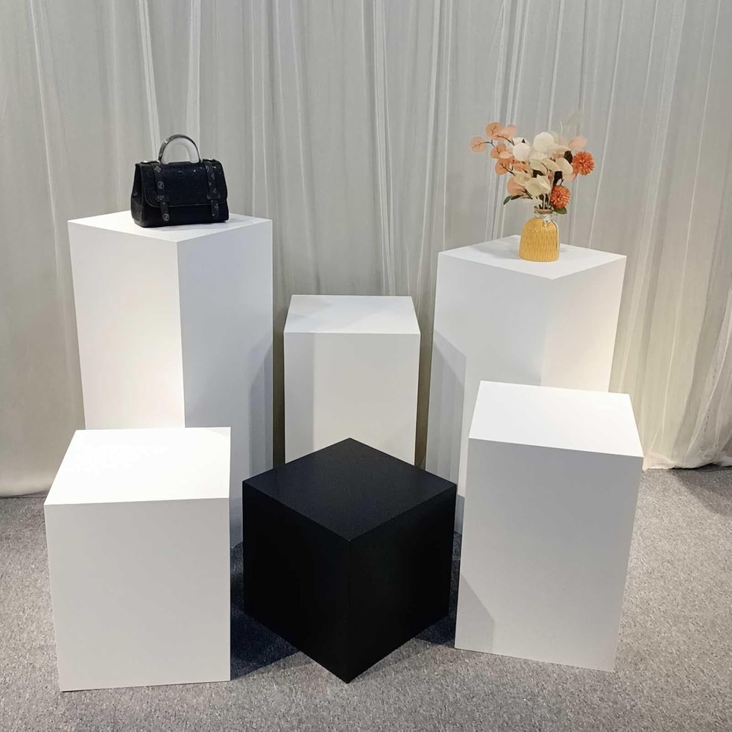 ZDMEI Cube Display Pedestal Stand 30x120cm White Commercial and Home Use