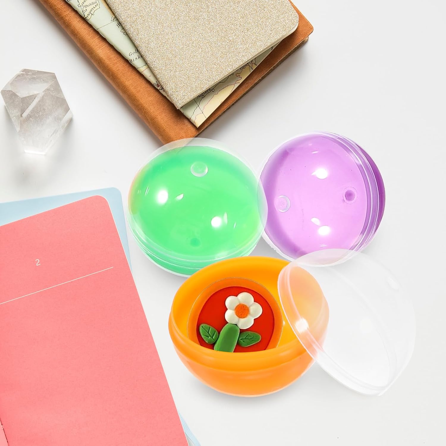 50pcs Vending Machine Refill Balls 45mm Transparent Plastic Fillable Capsules