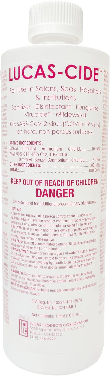LUCAS-CIDE Pink Disinfectant Surface Sanitizer 16 oz