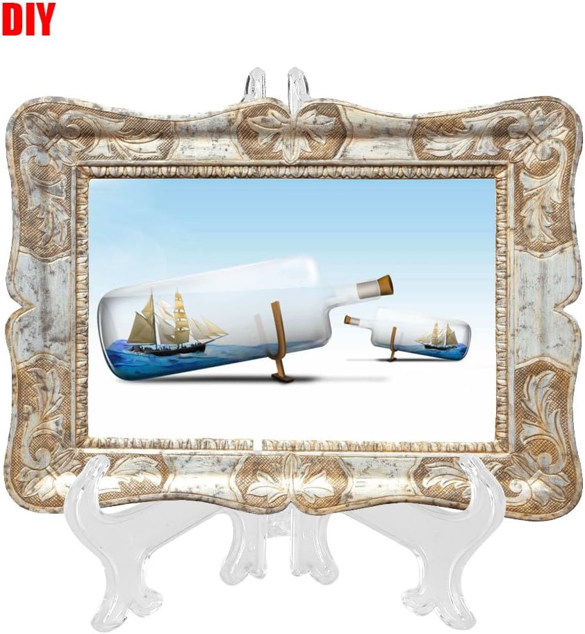 Youthink Clear Plastic Plate Display Stand with Foldable Design and Adjustable Hinges