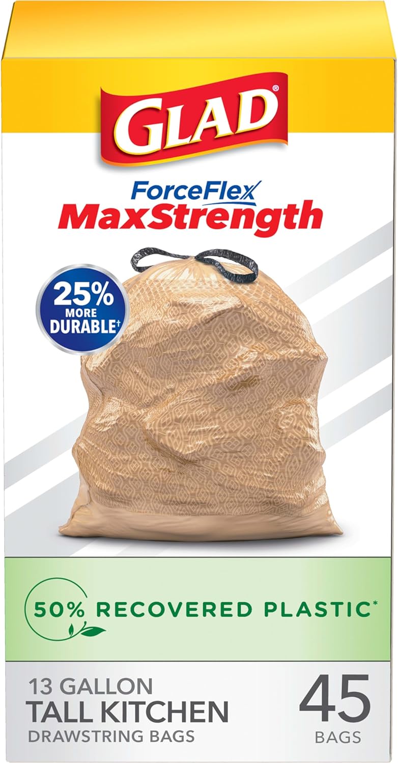 Glad Tall Kitchen Trash Bags 13 Gallon 45 Count