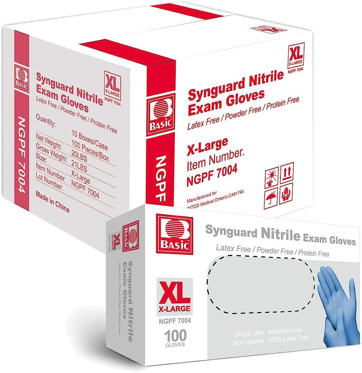 Basic Nitrile Exam Gloves 1000 Count Bundle with 20lb Printer Paper 10 Ream