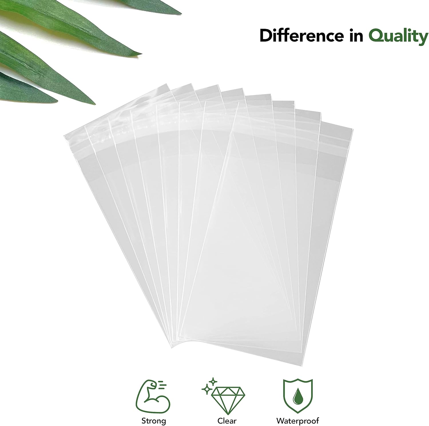 5x7 Inch Cellophane Bags 1000 Pack Clear Self-Sealing