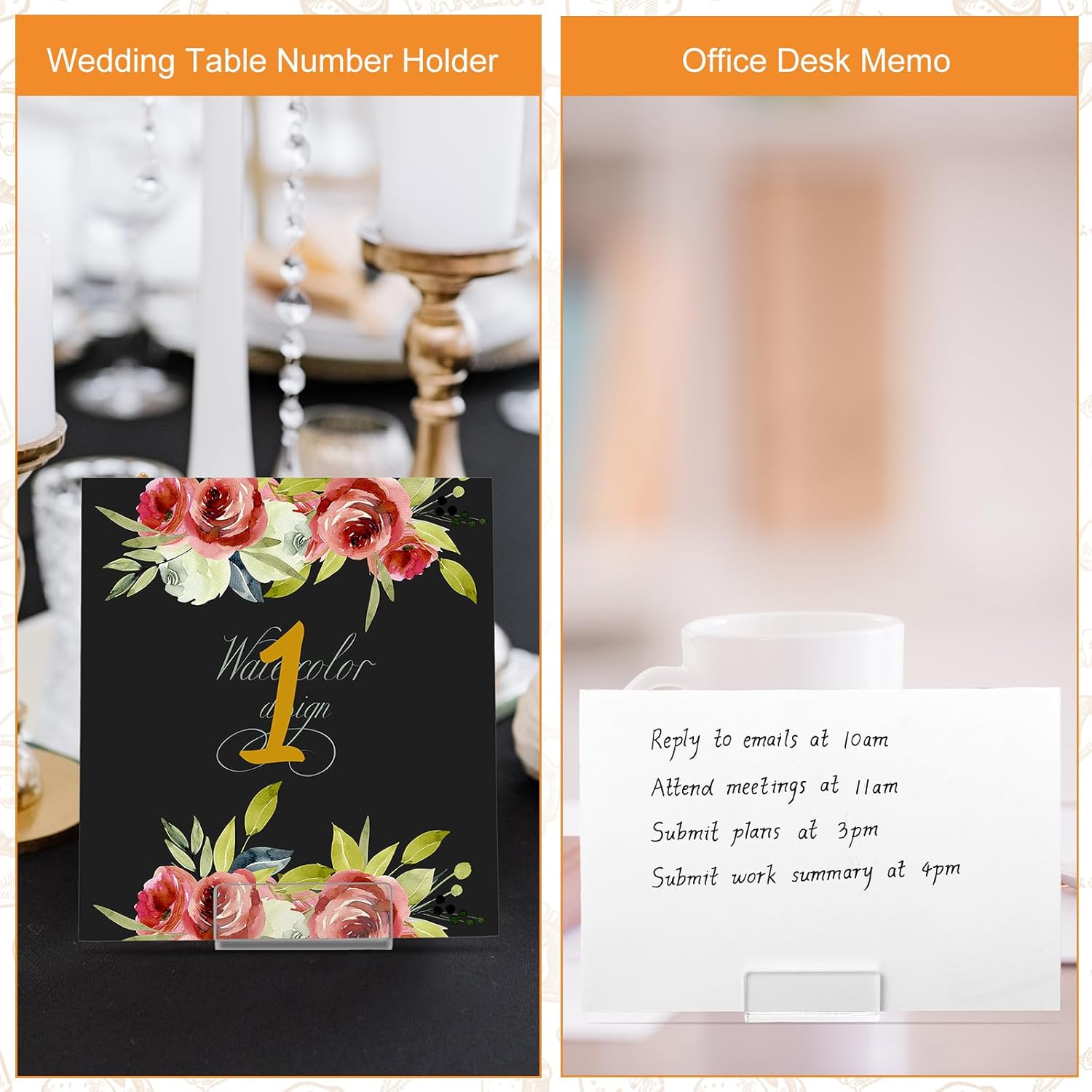 30 Pcs Acrylic Place Card Holders Sign Stand for Wedding Events