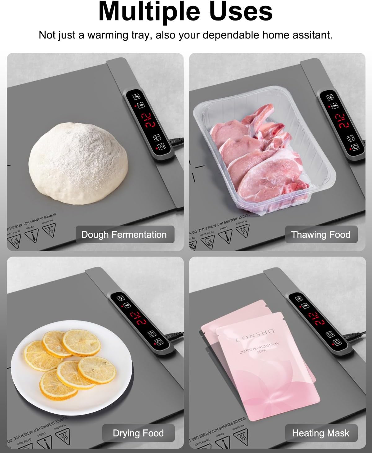 AUTOPkio Electric Warming Tray with 5 Temperature Settings and 4H Auto Shut-Off Timer