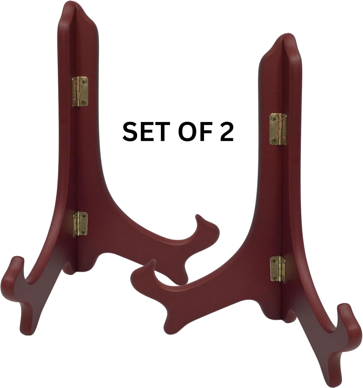 Mahogany Wooden Easels Set of 2 - 11 H Folding Display Stands