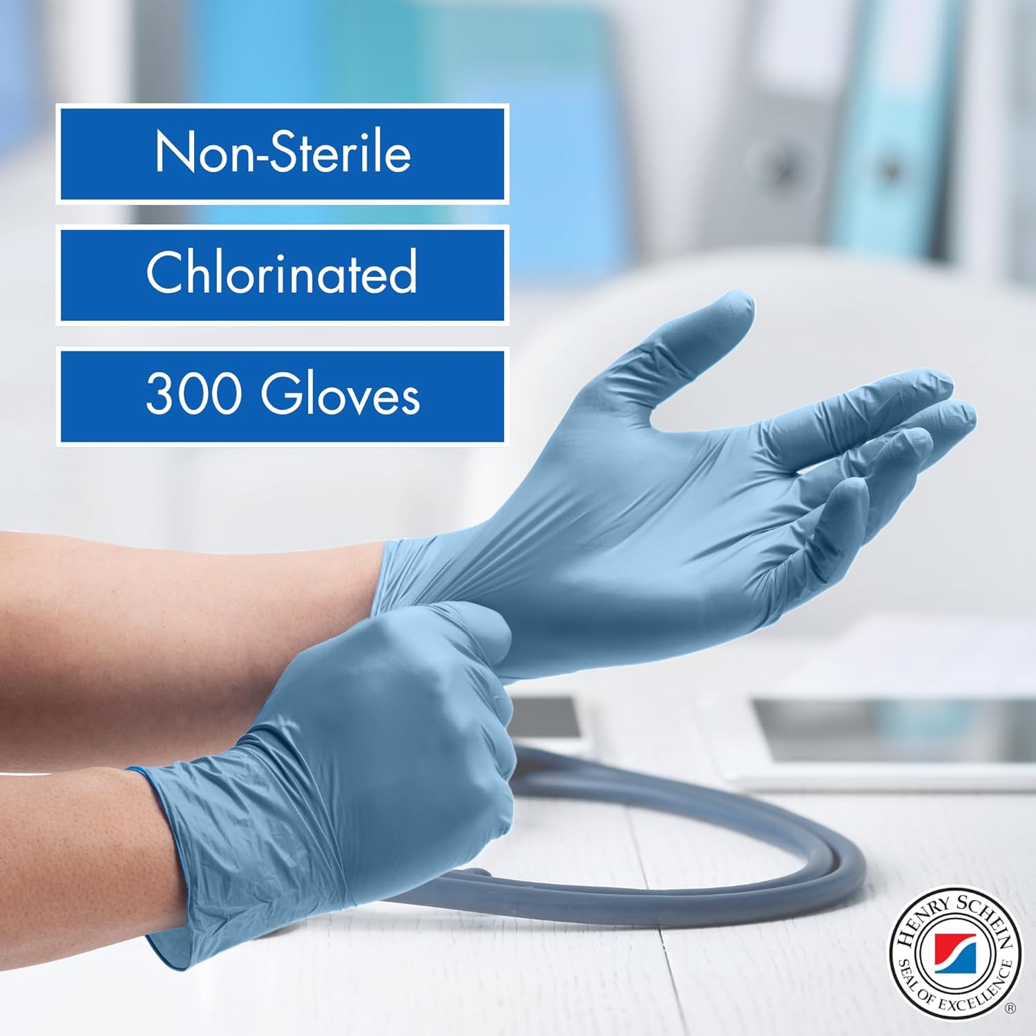 Criterion N300 Nitrile Exam Gloves 300Box Small Ice Blue