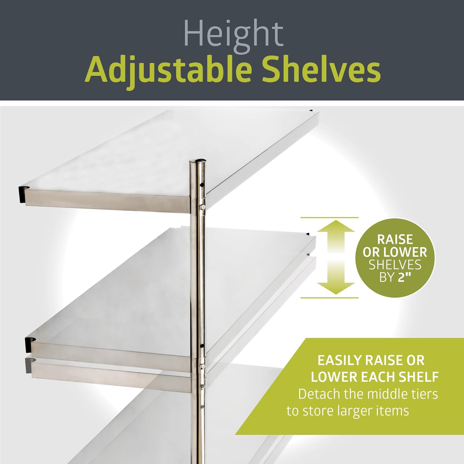 Pearington 4-Tier Stainless Steel Storage Shelf