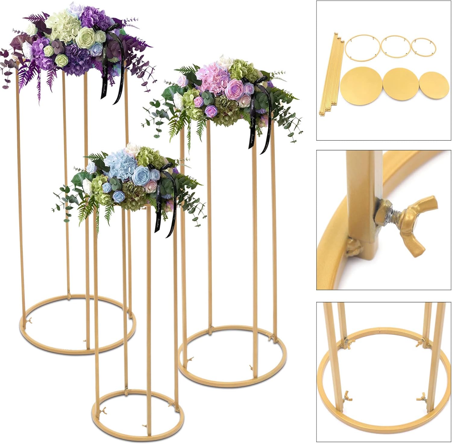 Gold Cylinder Stand for Party Decor 3PC A1 Size