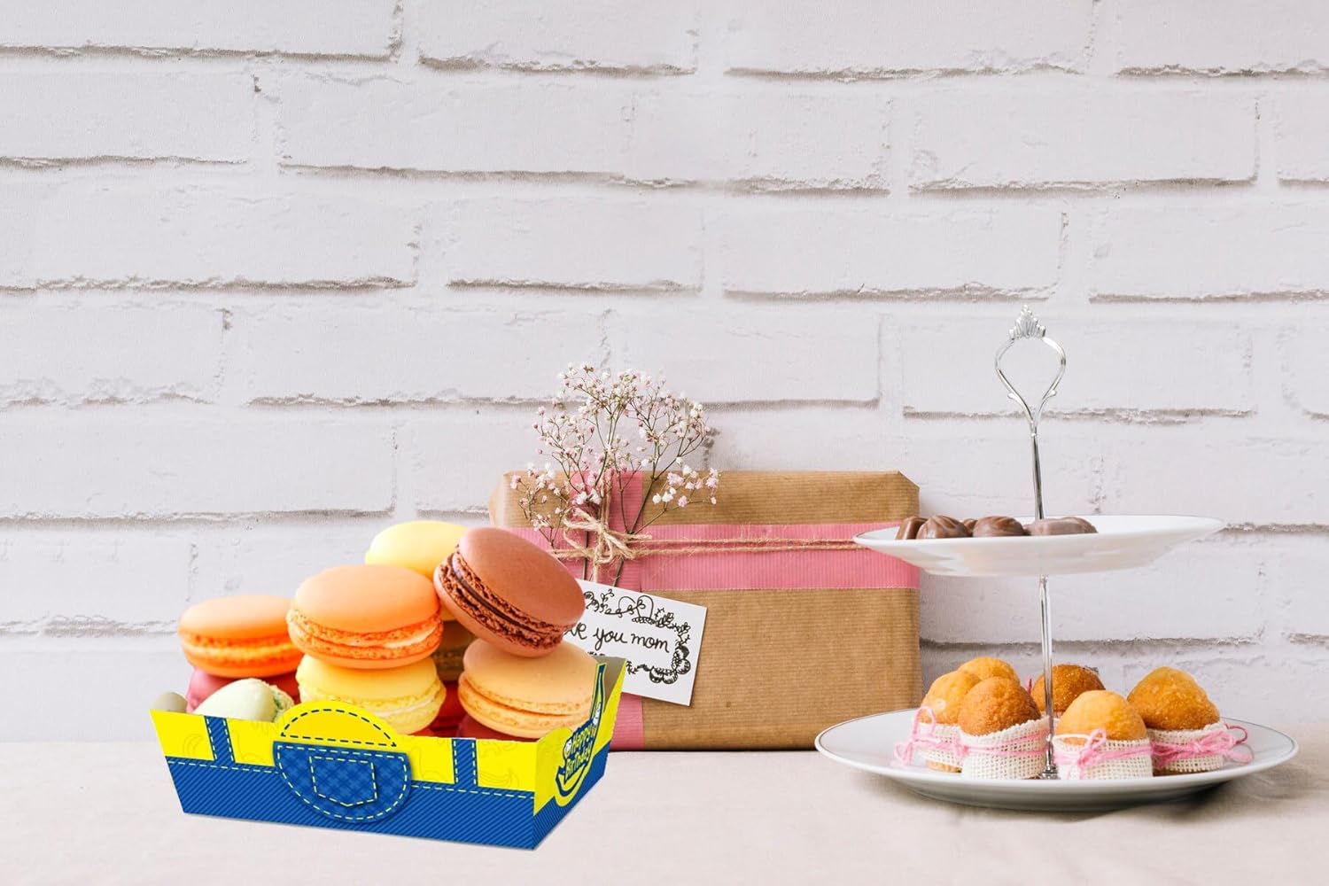 24Pcs Yellow Cartoon Food Serving Tray Birthday Party Decor