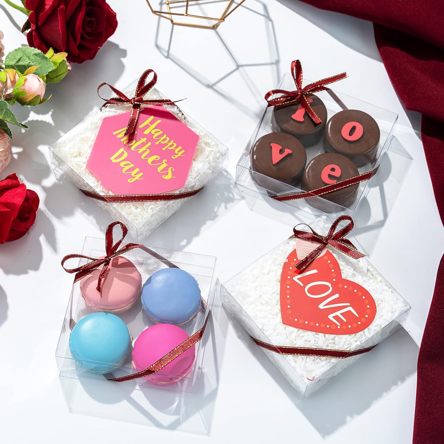 100 Pack Clear Single Cookie Boxes for Bakery Events