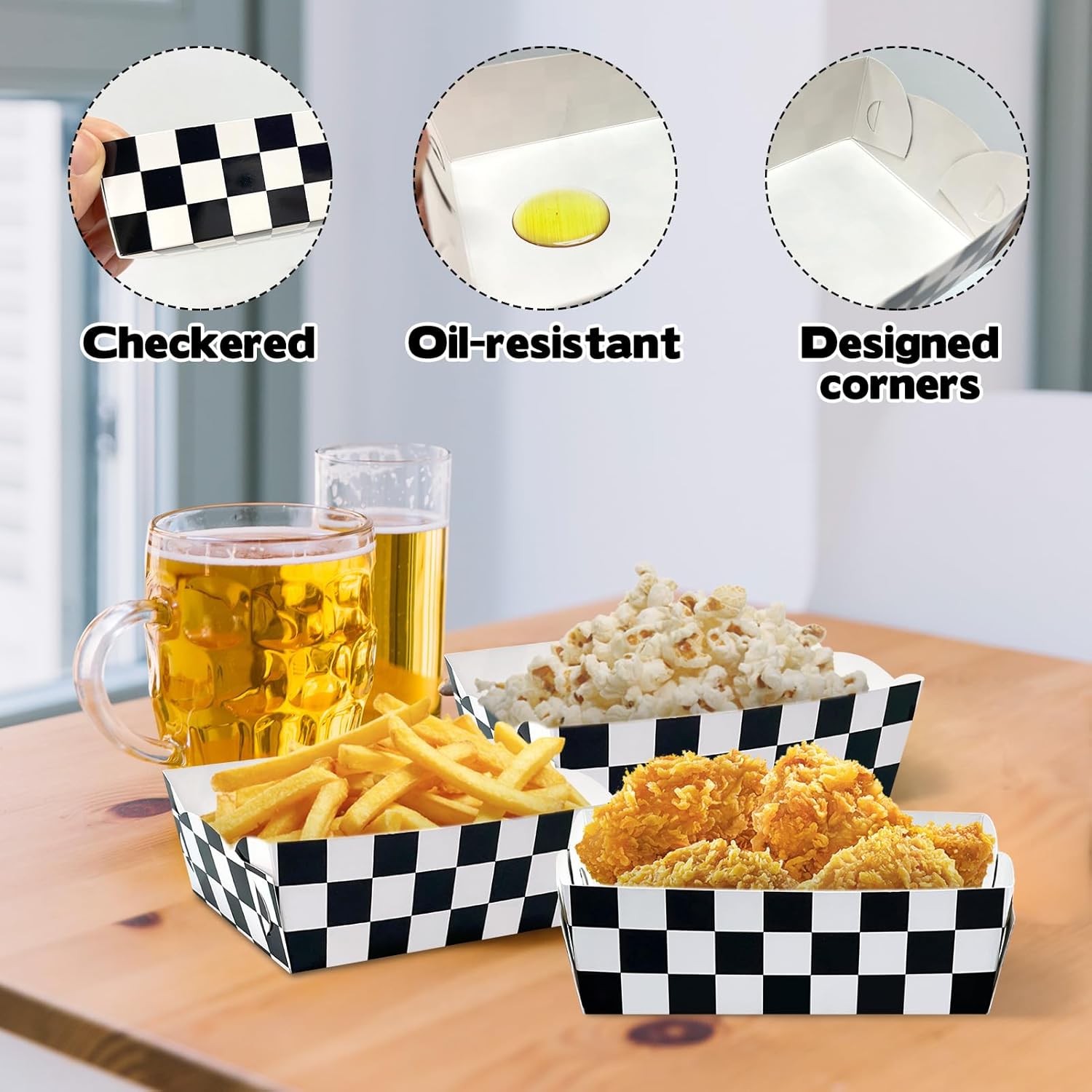 Rainmae 48 Pcs Race Car Food Boats Party Trays