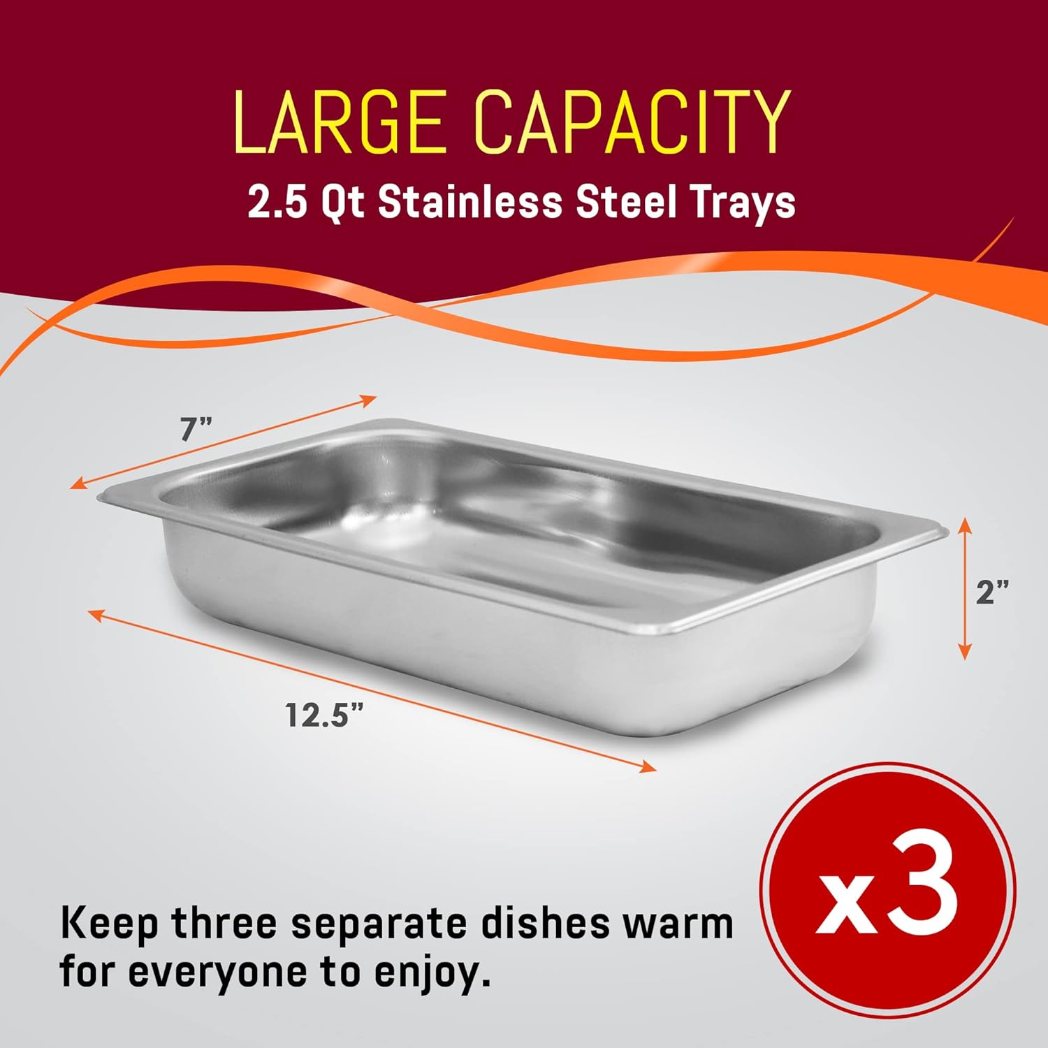 Elite Gourmet EWM-6171 Triple 25 Qt Trays Food Warmer