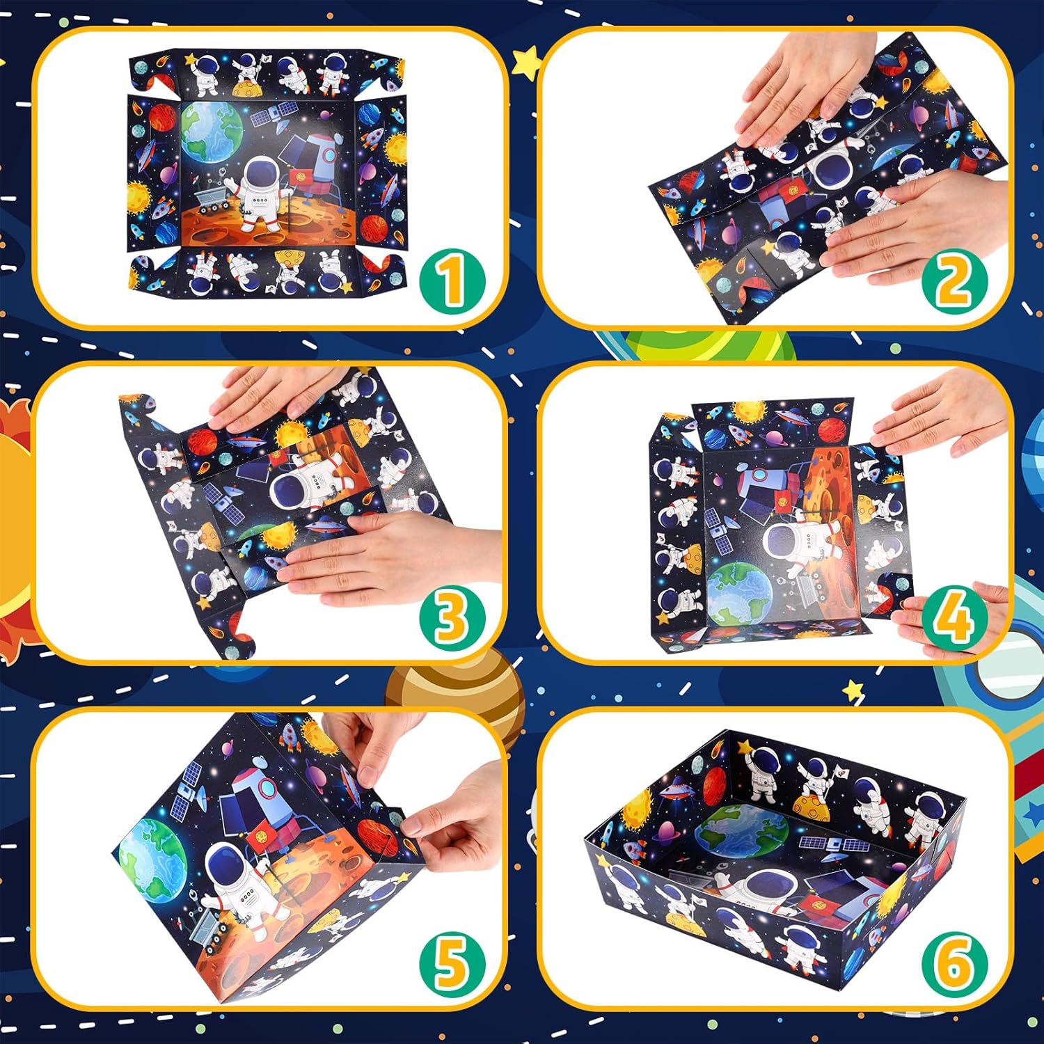 36 Pack Space Themed Food Trays for Kids and Parties