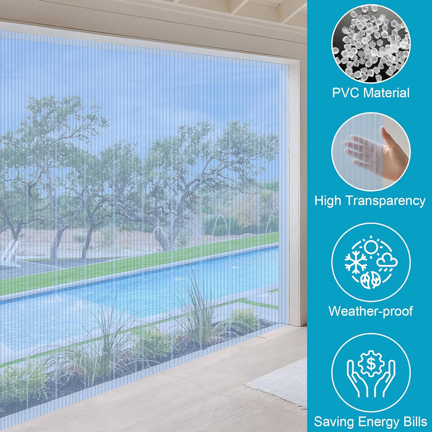 Toriexon Plastic Vinyl Strip Curtain 8 x 76