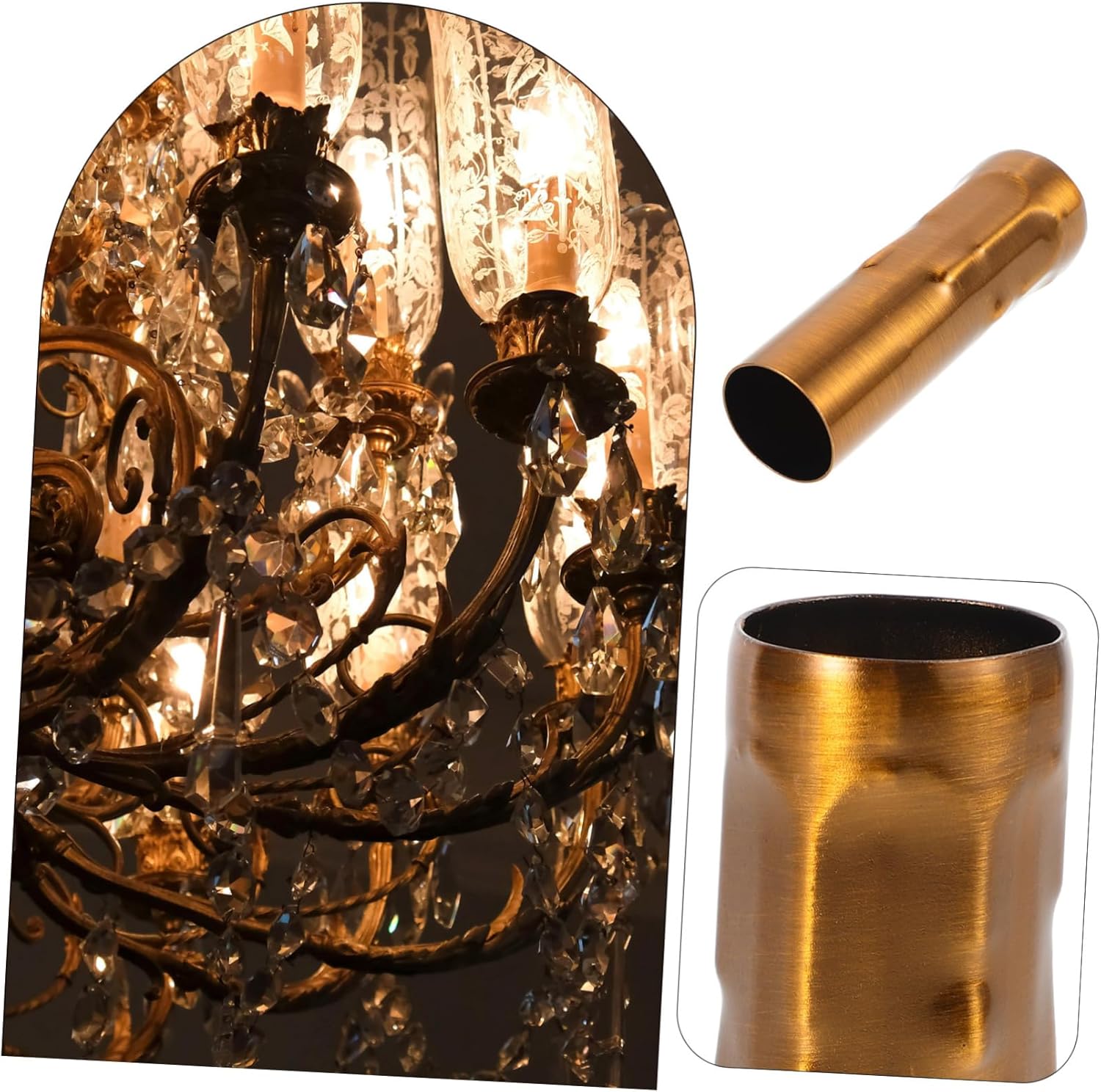 WHAMVOX E14 Lamp Holder Candle Light Sleeve 6pc Vintage Crystal Chandelier Accessory