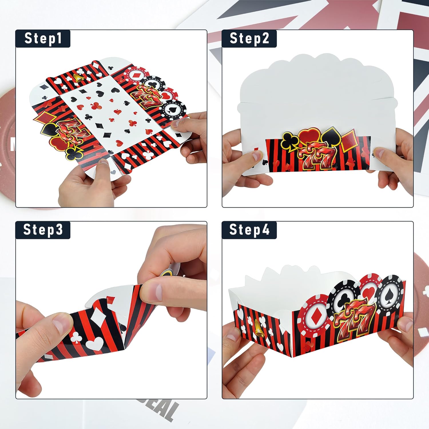 24 Pcs Casino Themed Serving Trays for Parties