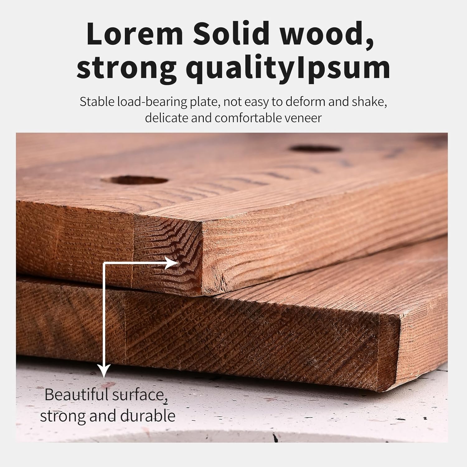 Serene Plum Perforated Wood Pegboard Wall Shelf 2 Sets Charcoal-Grilled Color