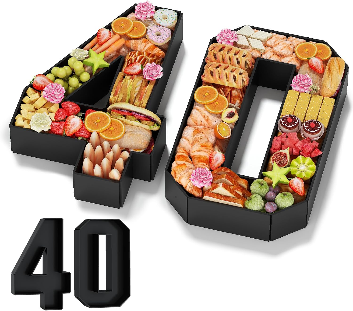 40 Fillable Cardboard Numbers for Birthday Party Decor
