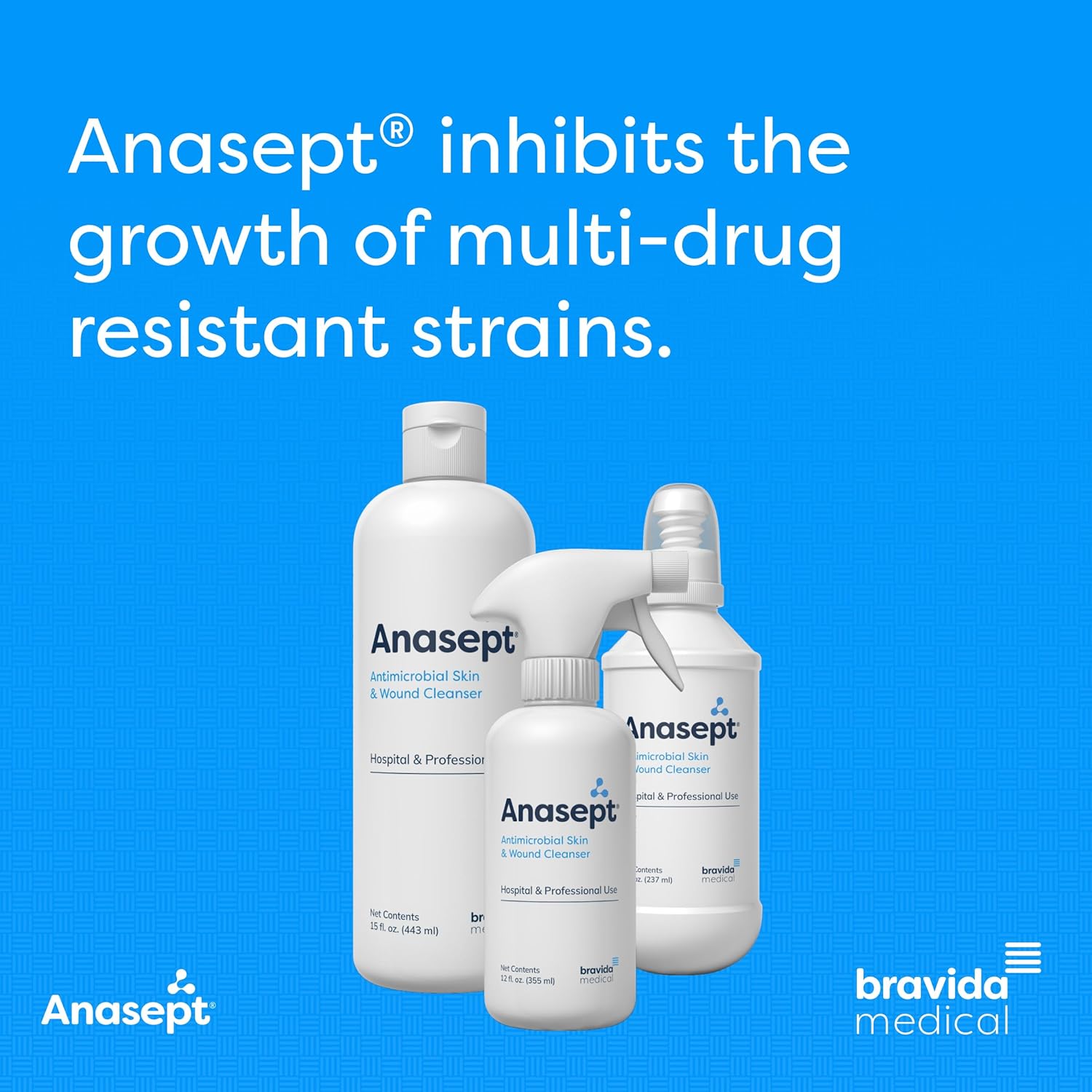 Anasept Skin and Wound Cleanser 12 oz Bottle with Finger Sprayer