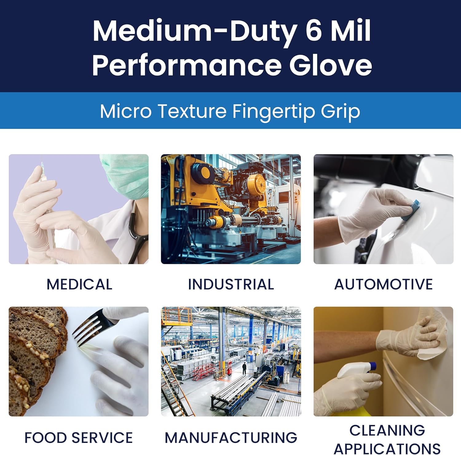 Adenna Gold 6 Mil Powder-Free Latex Gloves Box of 100