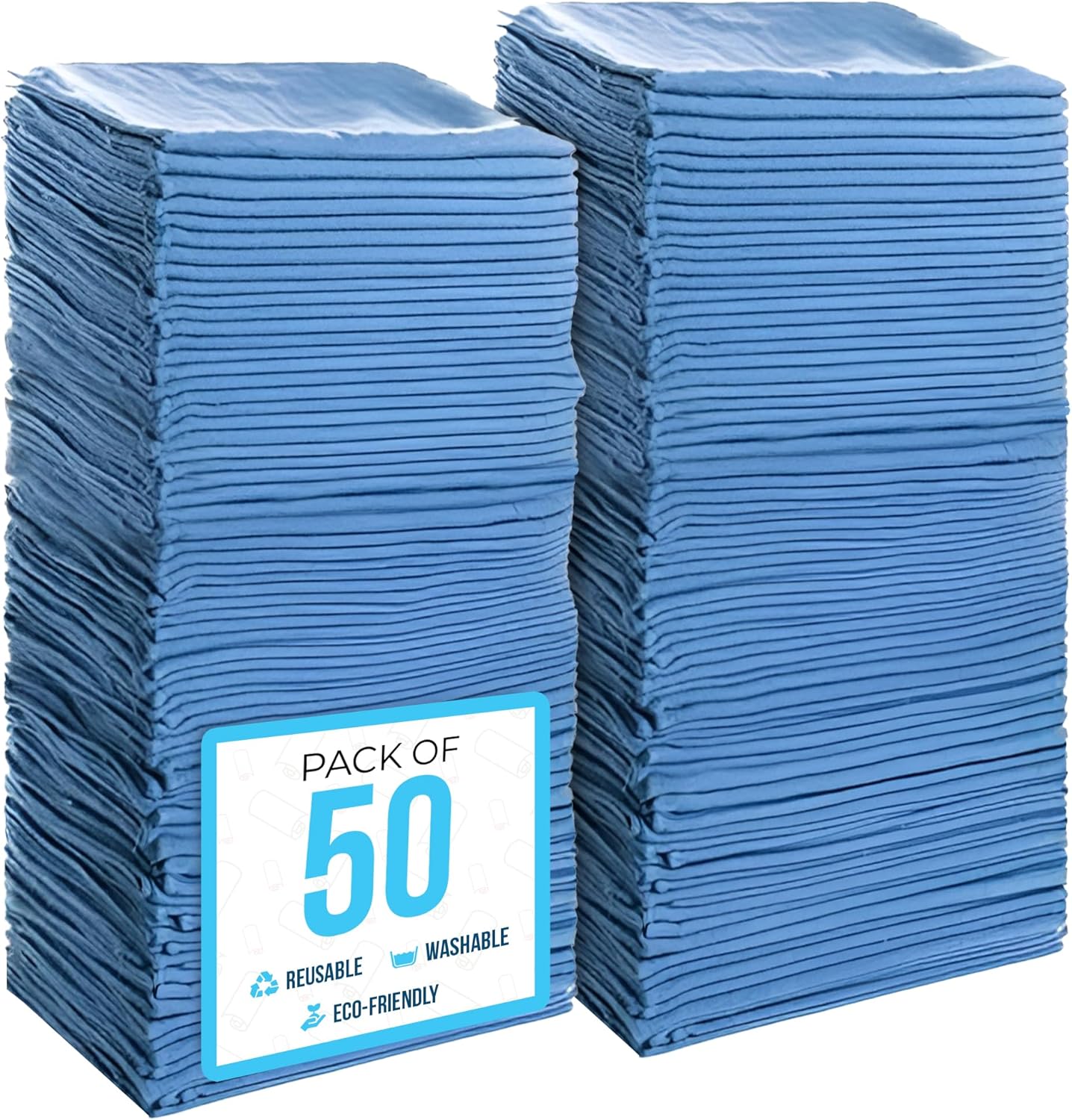 Simpli-Magic Premium Shop Towels 14x12 50 Pack Commercial Grade Blue