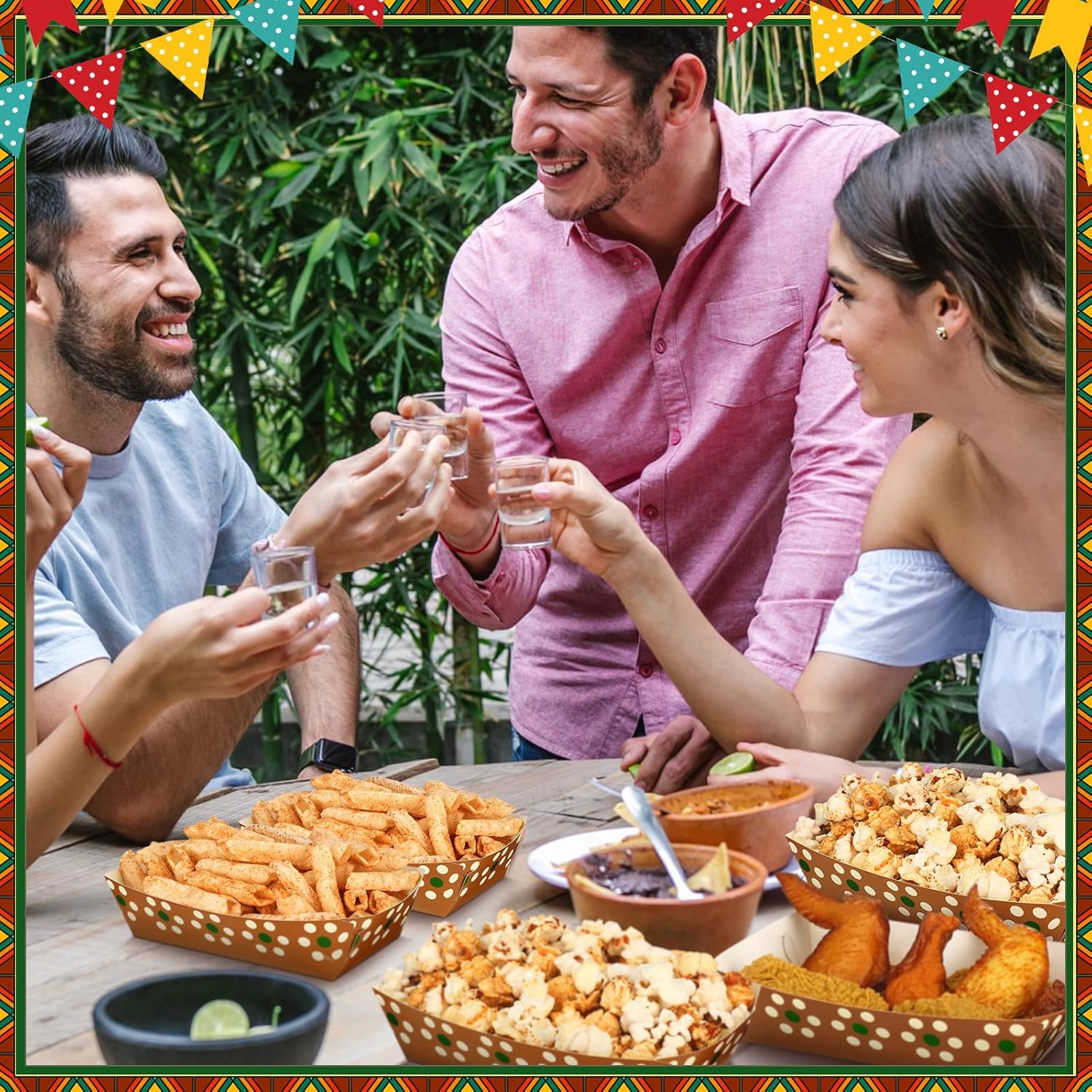 Zhehao 100 Pcs Mexican Snack Trays for Cinco de Mayo Party